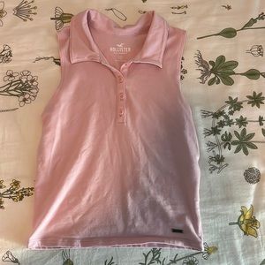 Hollister Pink Sleeveless Polo